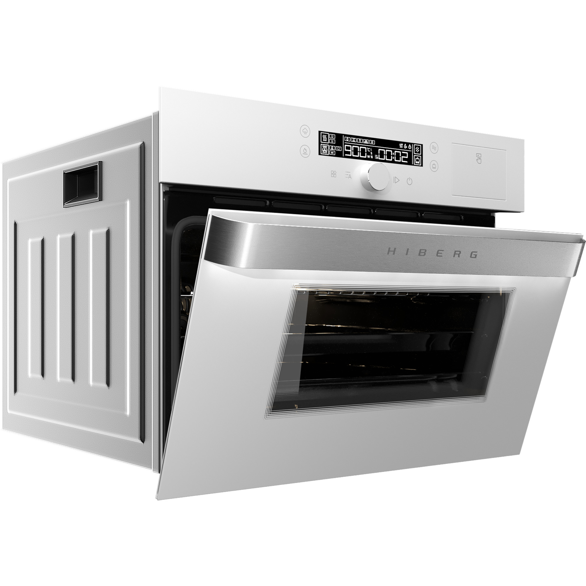 картинка Электрический духовой шкаф с функцией пароварки и СВЧ Hiberg MS-VM 5115 W SMART 