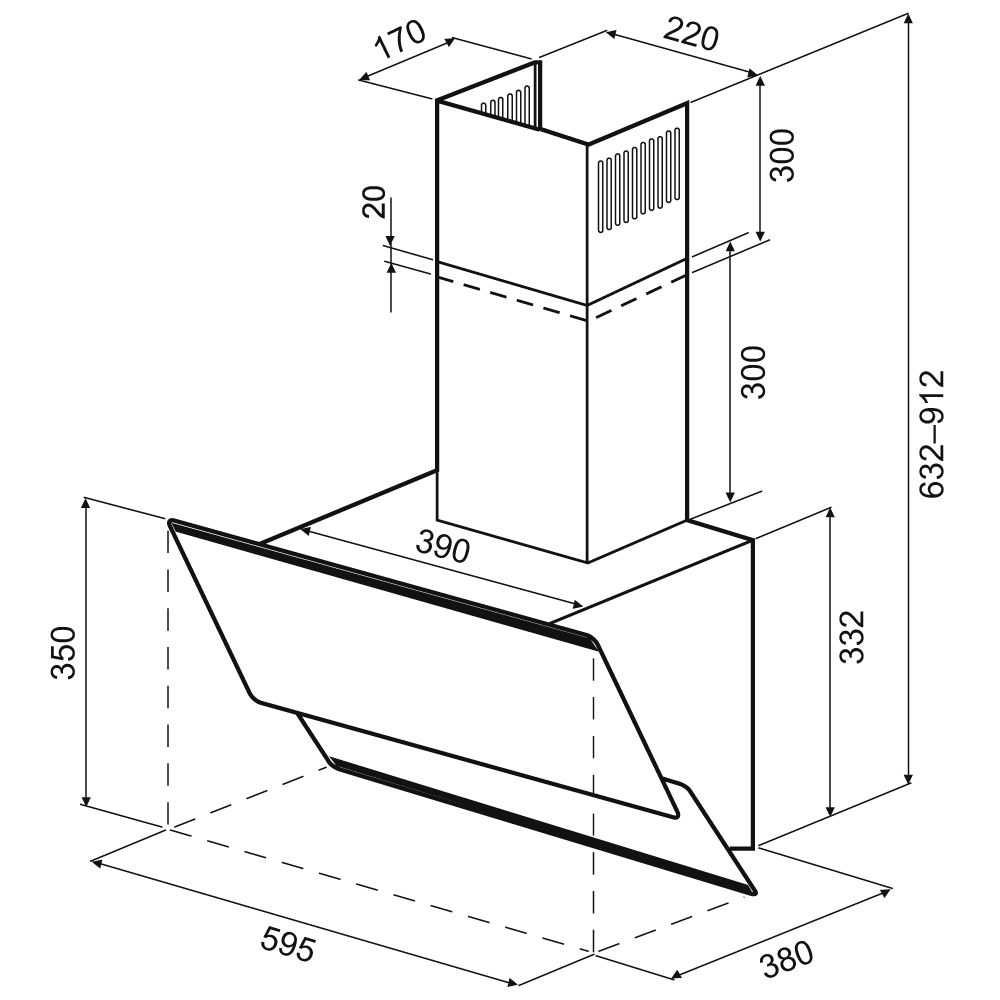 картинка Кухонная вытяжка Krona IRMA A 600 white S 