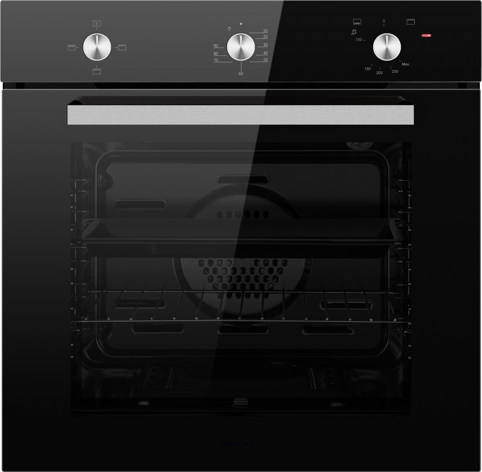 картинка Газовый духовой шкаф Weissgauff WGO 706 BLACK GLASS 