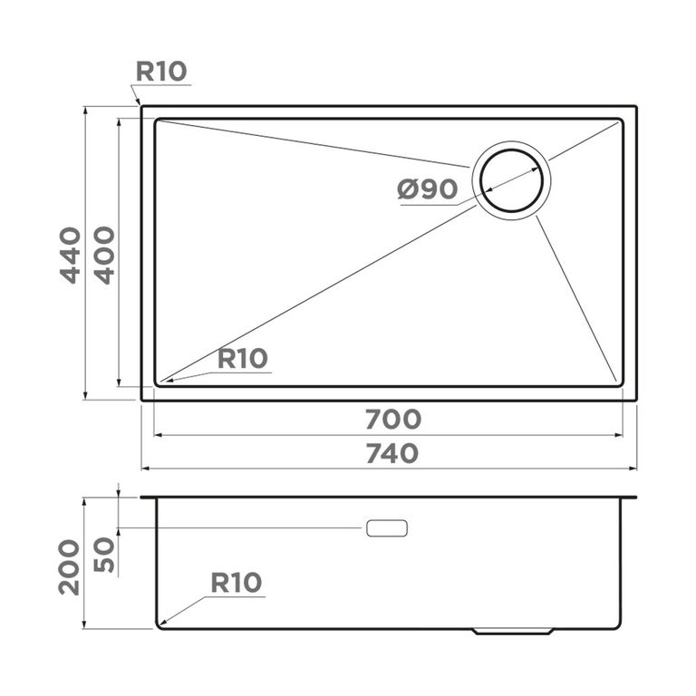 картинка Мойка Omoikiri TAKI 74-U/IF-IN SIDE  