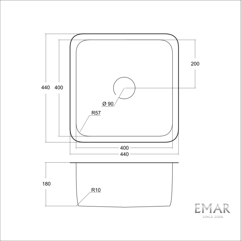 картинка Мойка для кухни Emar EMB-127А PVD Nano Golden 