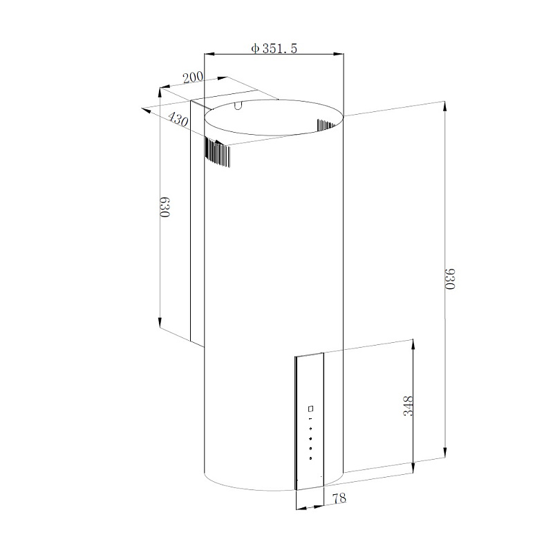 картинка Кухонная вытяжка Korting KHC 35969 DW Cylinder 