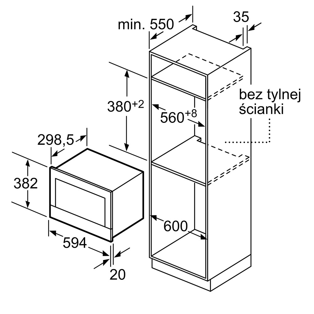 картинка Микроволновая печь встраиваемая Bosch BFR634GS1 