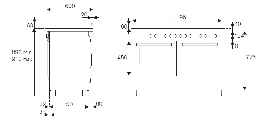 картинка Комбинированная кухонная плита Bertazzoni HER126G2EAVT слоновая кость 