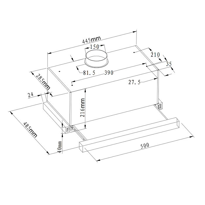 картинка Кухонная вытяжка Evelux TEL 50 WG 