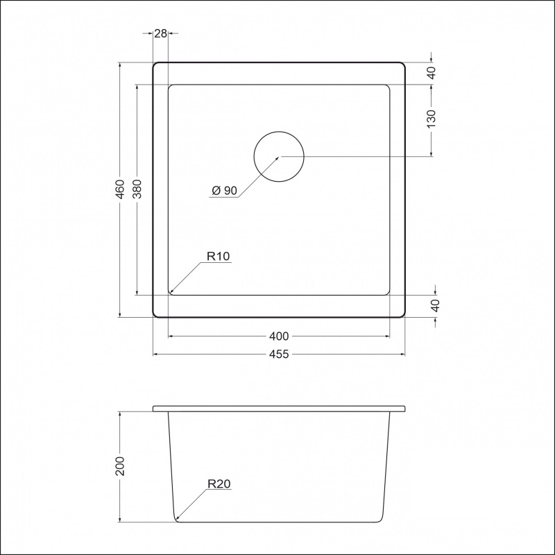 картинка Мойка для кухни Emar EMQ-1455.P 