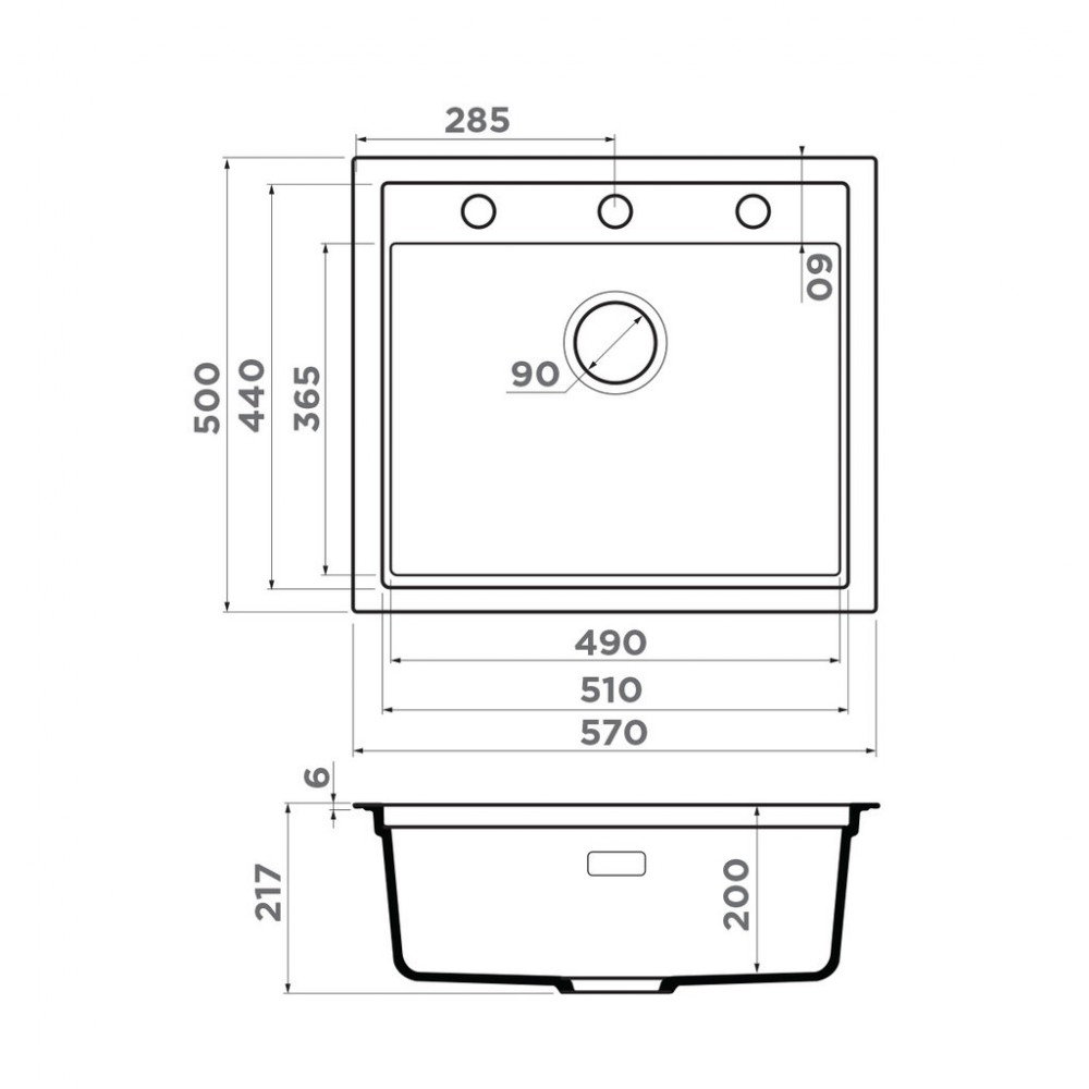 картинка Мойка для кухни Omoikiri SINTESI 57 