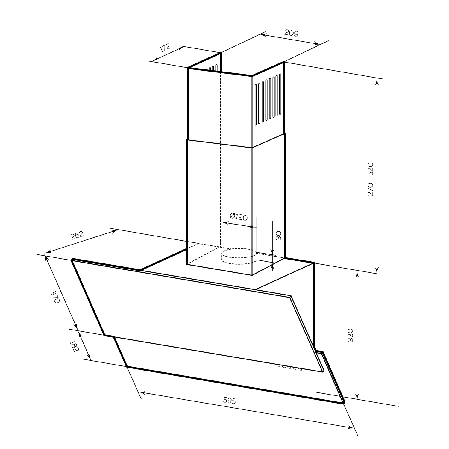 картинка Кухонная вытяжка Lex MERA 600 BLACK 