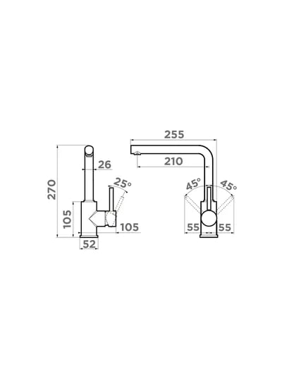 картинка Смеситель Omoikiri NAKAGAWA-BN нержавеющая сталь 