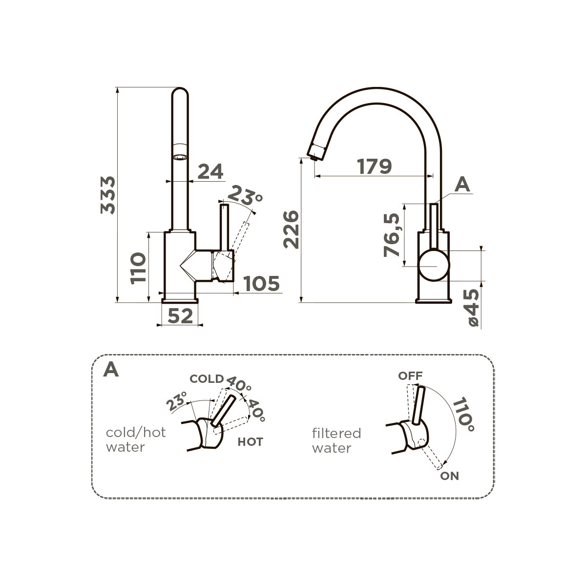 картинка Смеситель Omoikiri SHINAGAWA 2 PLUS-BN 