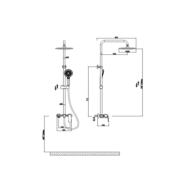 картинка Душевая система Oulin OL-HT-2306 