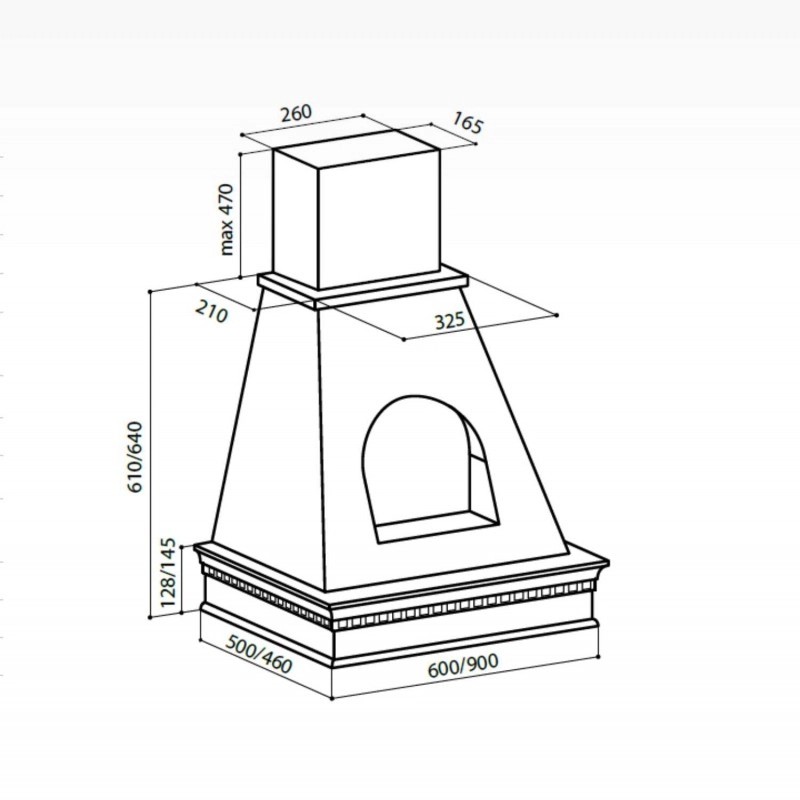картинка Кухонная вытяжка Lex ANCONA 600 IVORY 