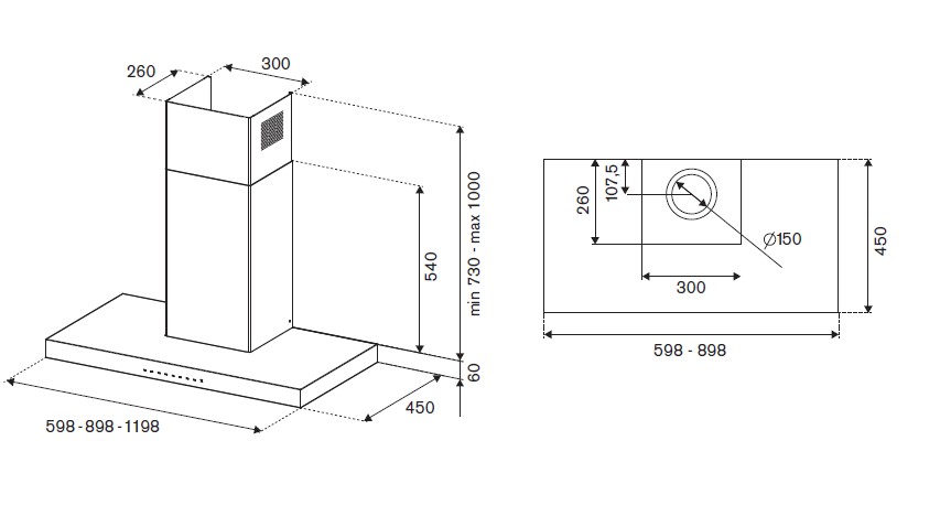 картинка Кухонная вытяжка Bertazzoni KT60P1AXT 