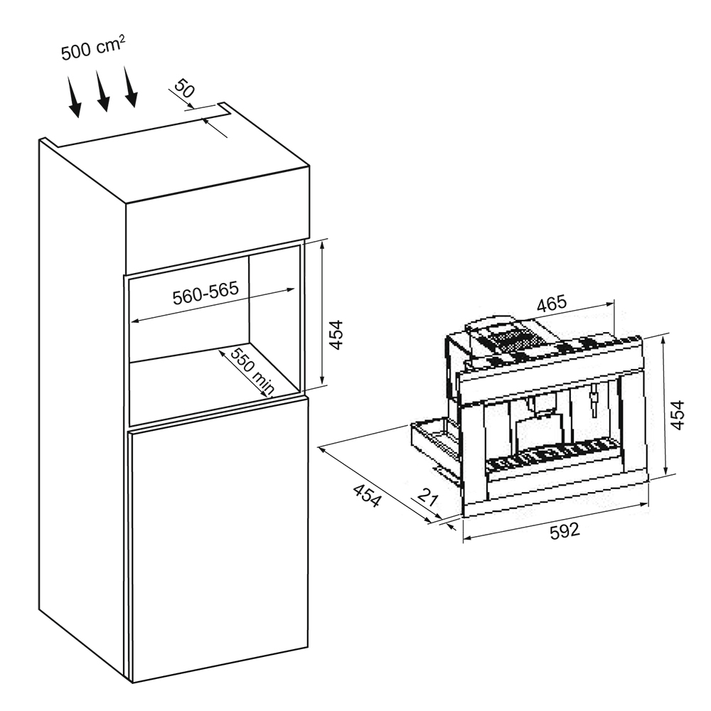 картинка Кофемашина встраиваемая Krona REMS 45H coffee BL 