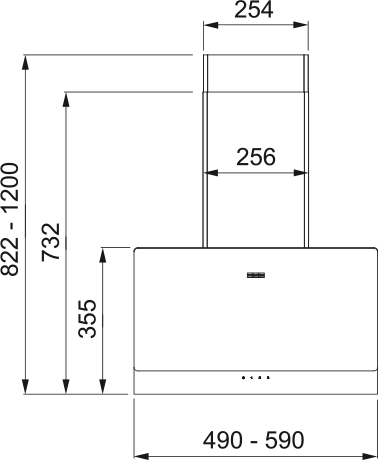 картинка Кухонная вытяжка полновстраиваемая Franke TEMPER 60 BK черная 