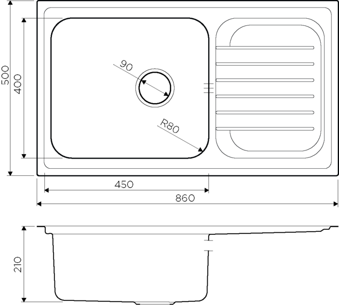 картинка Мойка для кухни Omoikiri HARUNA-86 