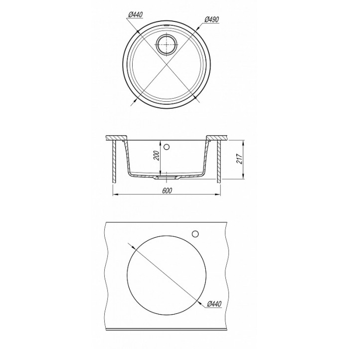 картинка Мойка для кухни Florentina ВЕГА ЗЕРО 