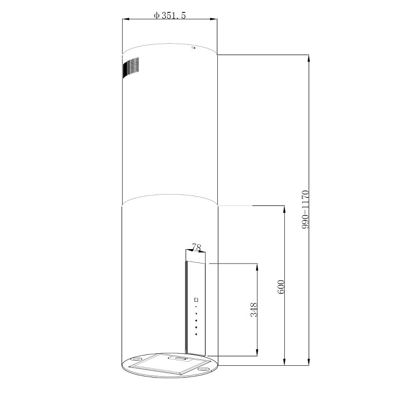 картинка Кухонная вытяжка Korting KHA 35808 DW Cylinder 