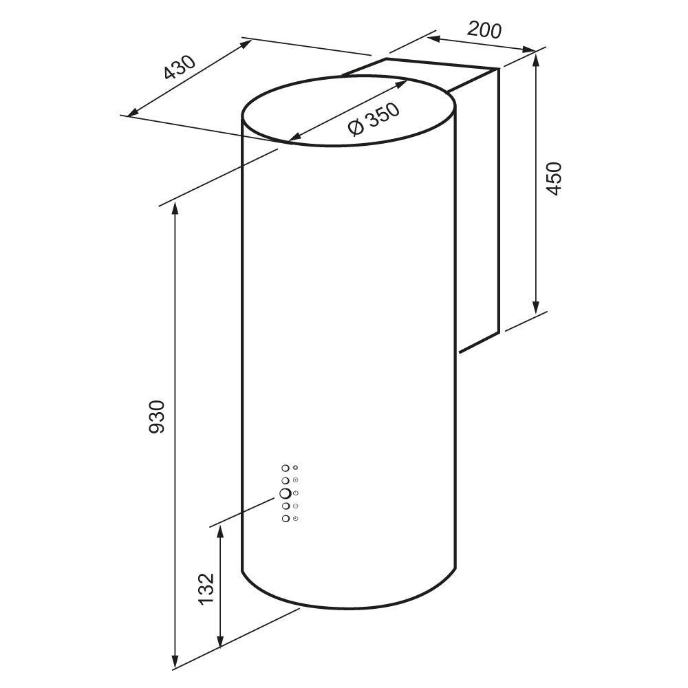 картинка Кухонная вытяжка Krona TINA 350 METALLIC 3P 