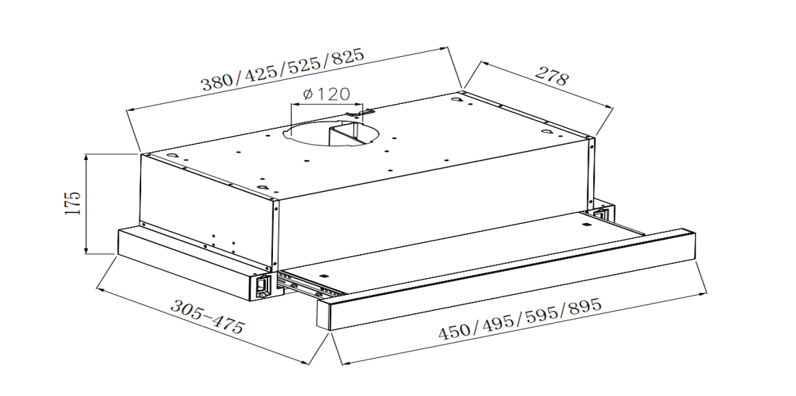 картинка Кухонная вытяжка Weissgauff TEL 450 Black Glass 