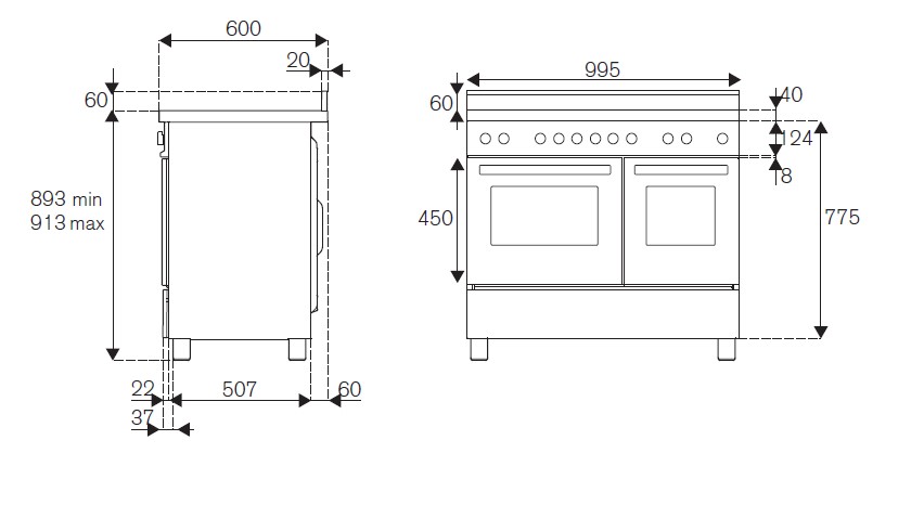 картинка Комбинированная кухонная плита Bertazzoni MAS105I2EXT нержавеющая сталь 