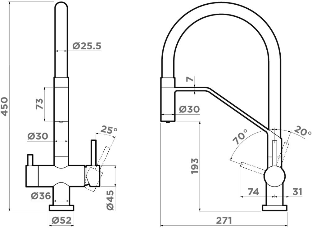 картинка Смеситель Omoikiri AKENO-GB графит 