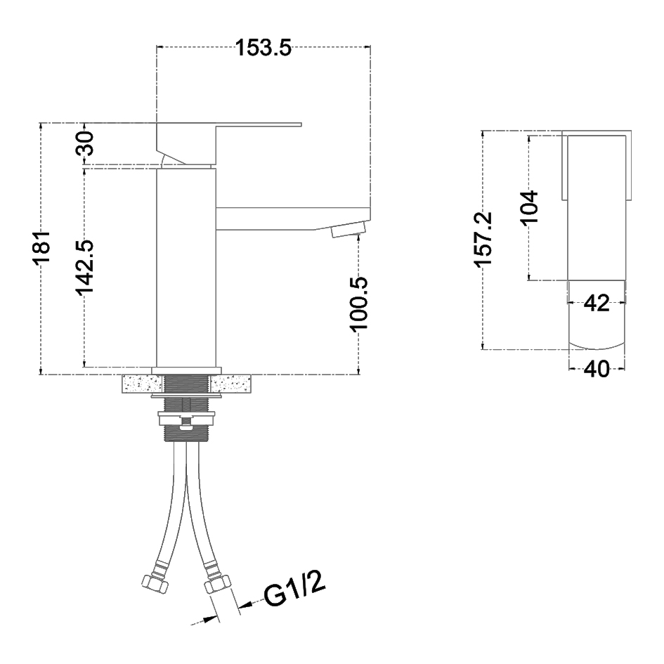 картинка Смеситель Melana F610201 CUBO высокий излив нержавеющая сталь 