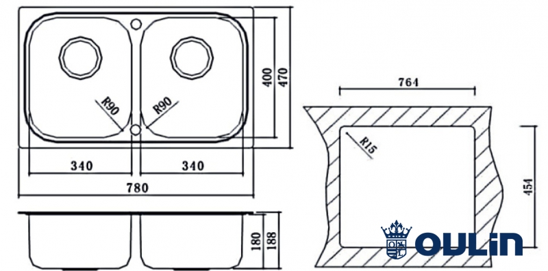 картинка Мойка для кухни Oulin OL-S8905 