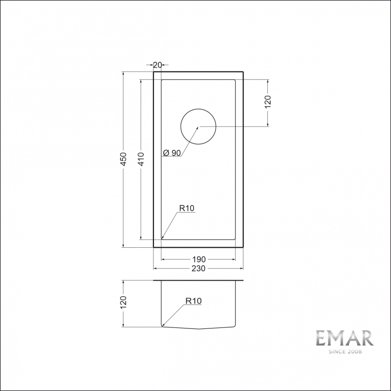 картинка Мойка для кухни Emar EMB-126А PVD Nano Golden 