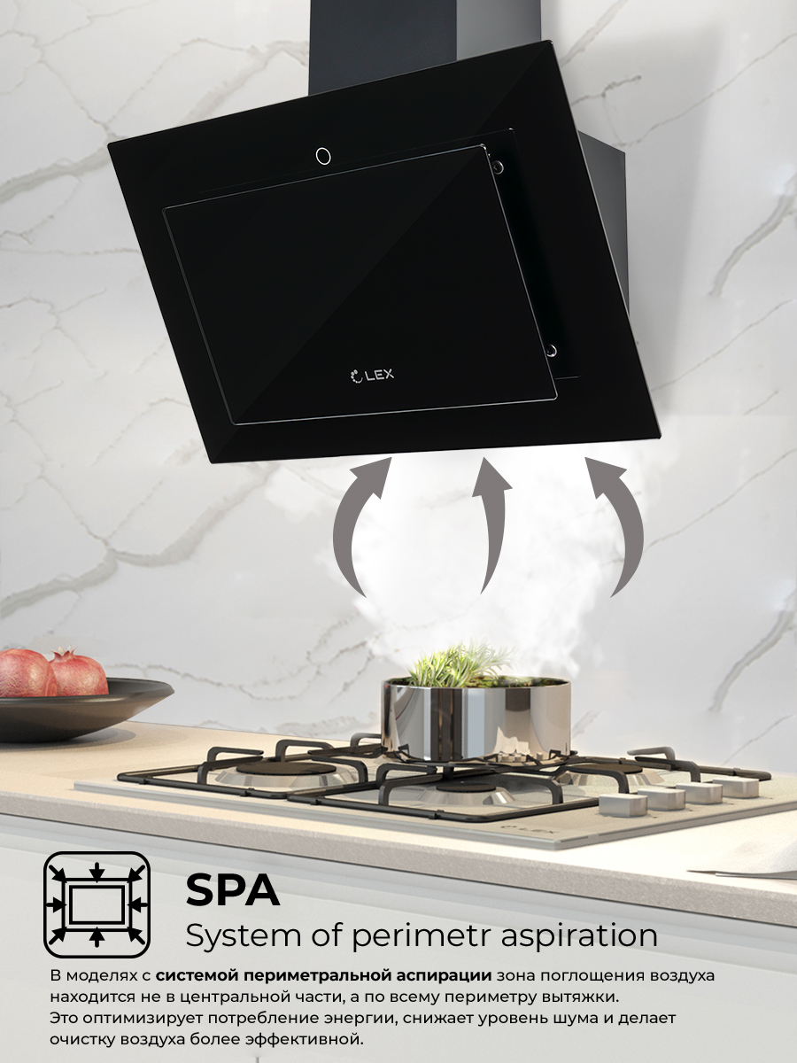 картинка Кухонная вытяжка Lex MIKA GS 600 BLACK 