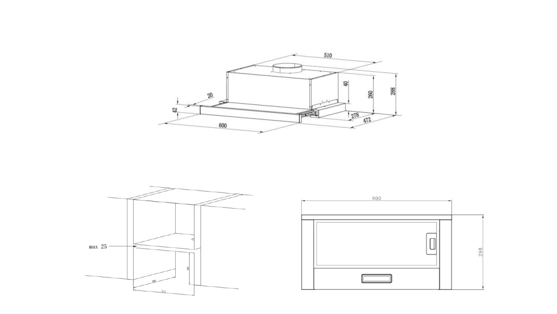 картинка Кухонная вытяжка Delonghi KT - TIARA 612 NB 