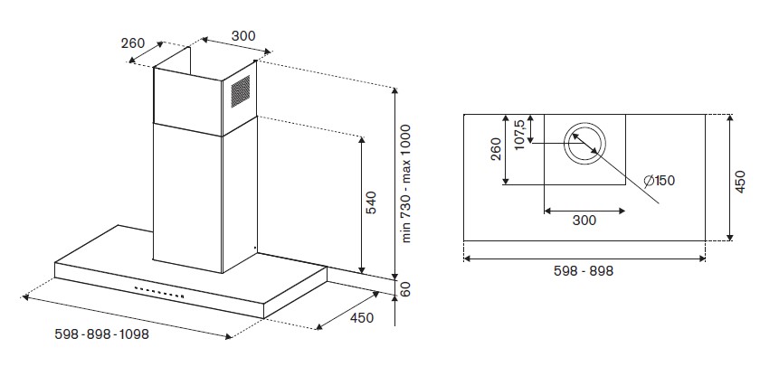 картинка Кухонная вытяжка Bertazzoni KT60P1XV 