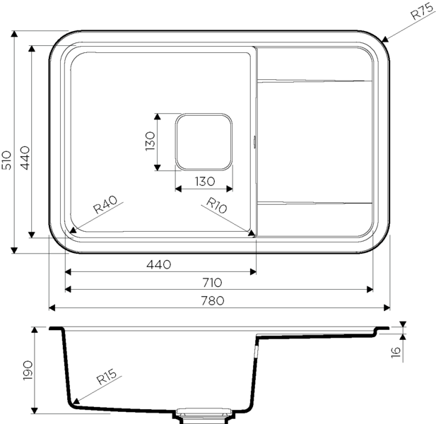 картинка Мойка для кухни Omoikiri TASOGARE-78 