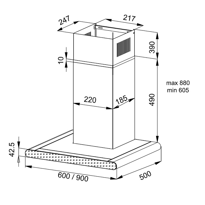 картинка Кухонная вытяжка Korting KHC 9958 XGN  