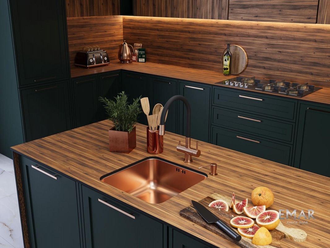 картинка Мойка для кухни Emar EMB-127А PVD Nano Coppery 