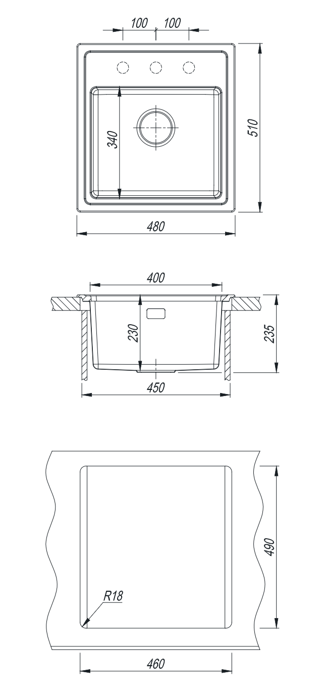 картинка Мойка для кухни Florentina КОМБИ-480 
