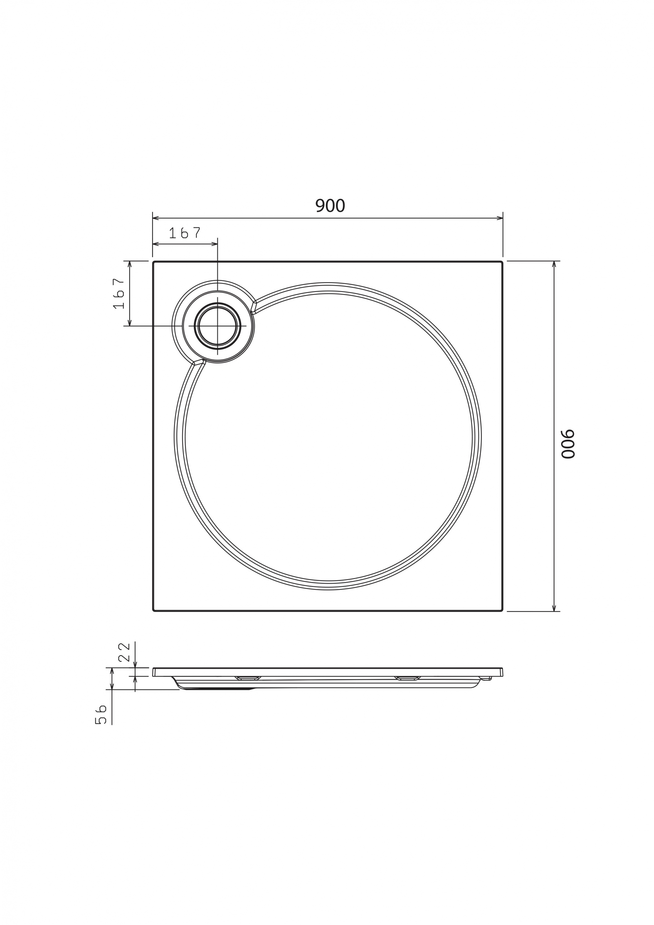 картинка Поддон Florentina Квадратный П-1 90*90 