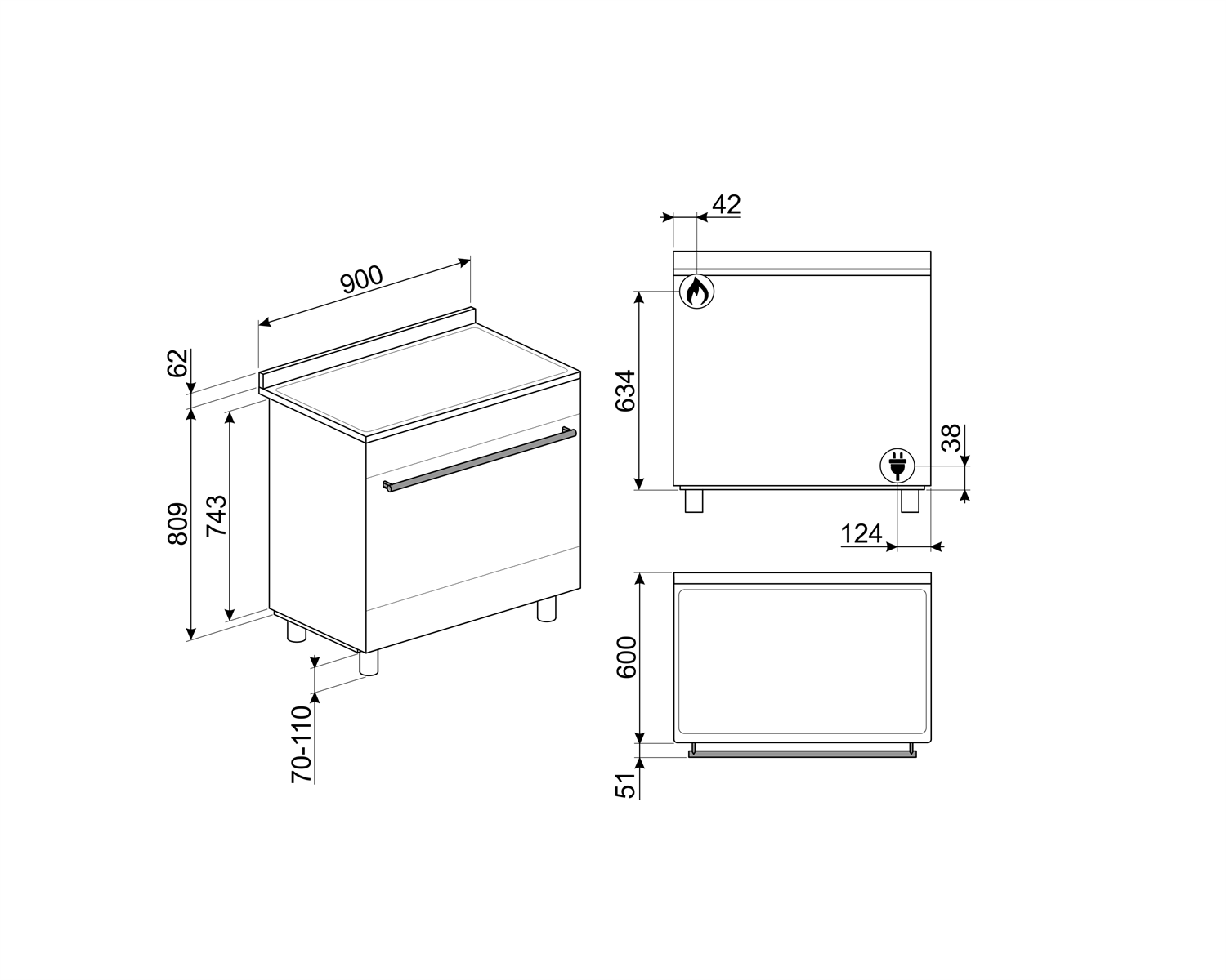картинка Комбинированная кухонная плита Smeg C9GMMB2 