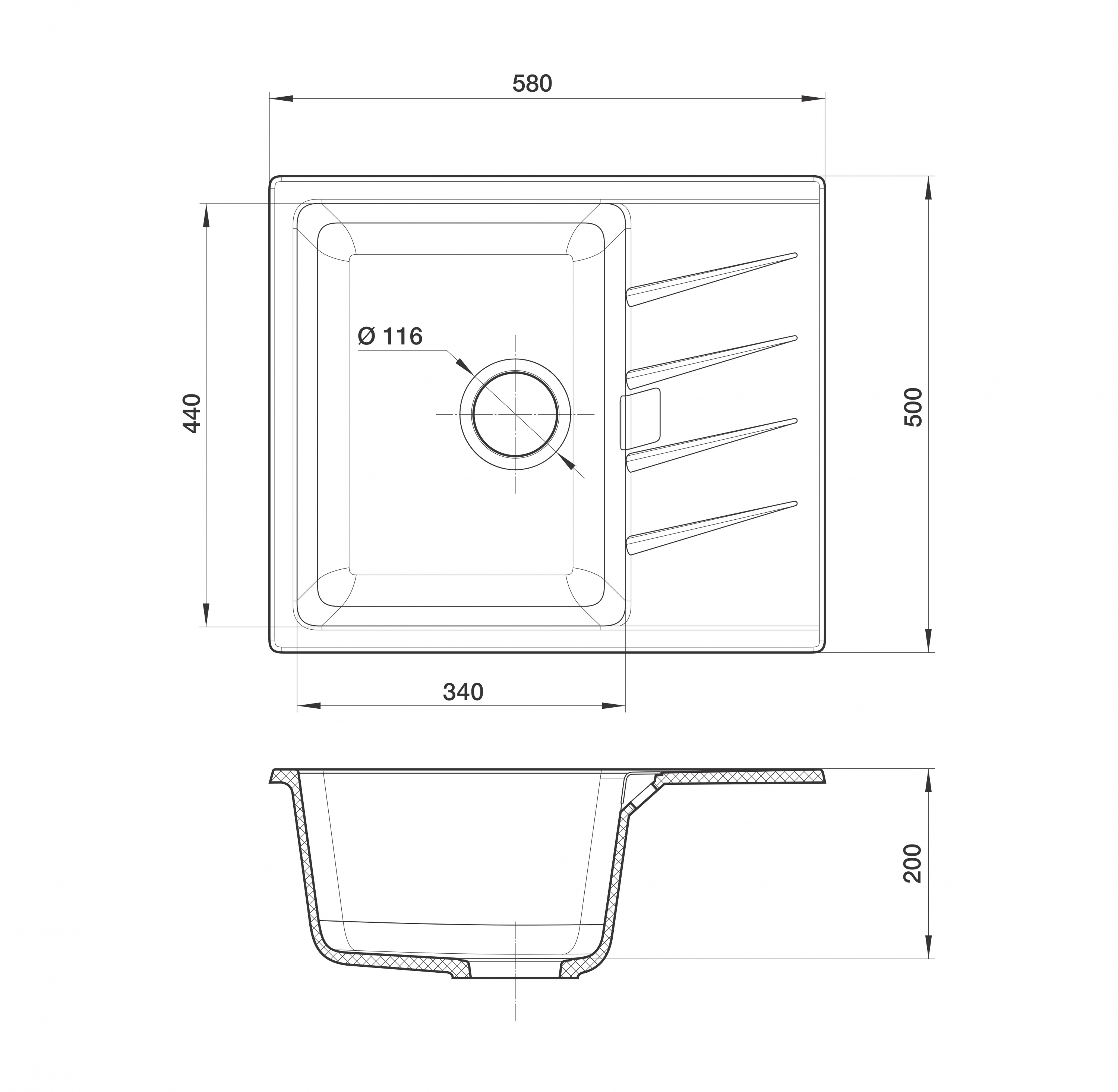 картинка Мойка для кухни Rivelato RAUM RM-58 