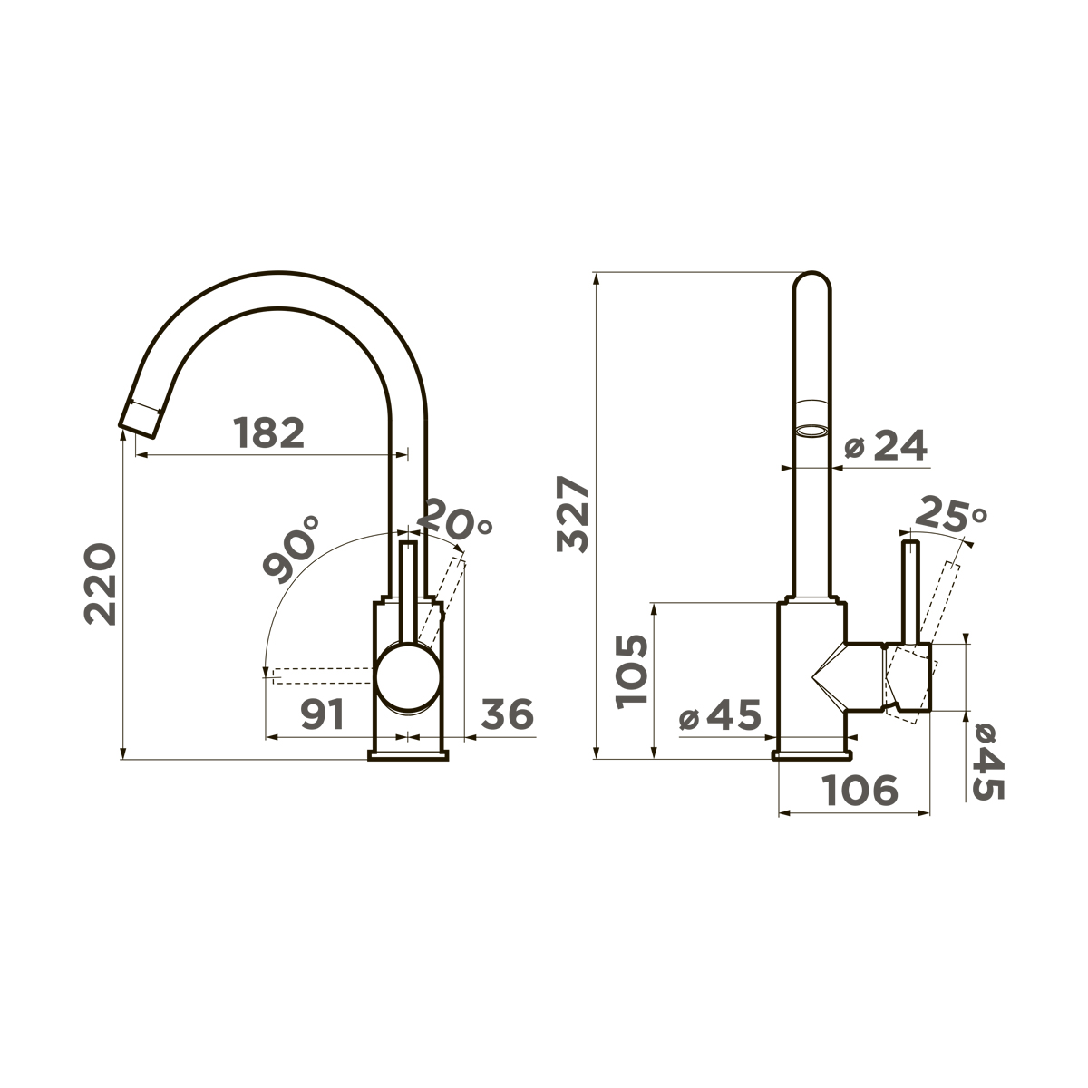 картинка Смеситель Omoikiri SHINAGAWA-C хром 