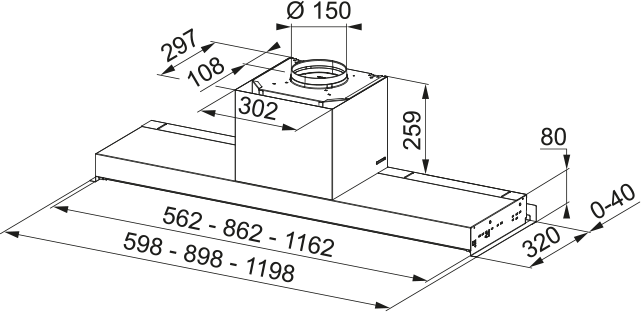 картинка Кухонная вытяжка полновстраиваемая Franke Style Pro FSTPRO 608 Inox 