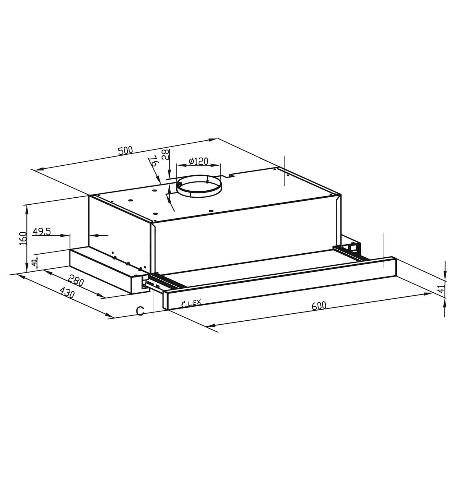 картинка Кухонная вытяжка Lex HOGAN G 600 WHITE 