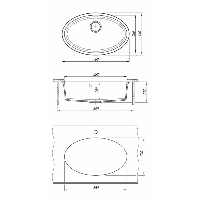картинка Мойка для кухни Florentina ВЕГА ОВАЛ 