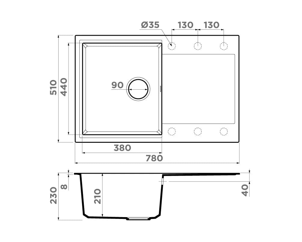 картинка Кухонная мойка  Omoikiri Daisen 78T 