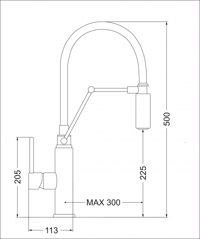 картинка Смеситель Emar ЕСВ 7012 вытяжной излив сатин 