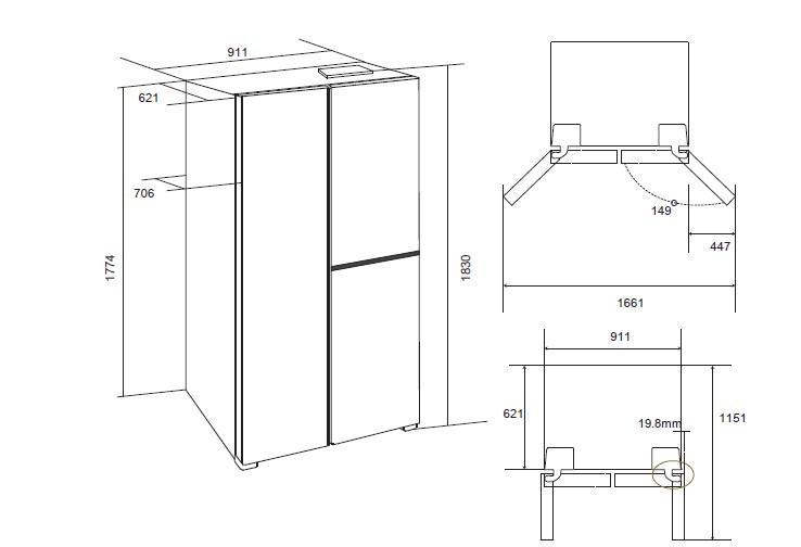 картинка Отдельностоящий холодильник Millen MWD 562GLGID 