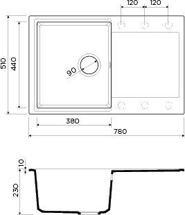 картинка Мойка для кухни Omoikiri DAISEN-78-LB 