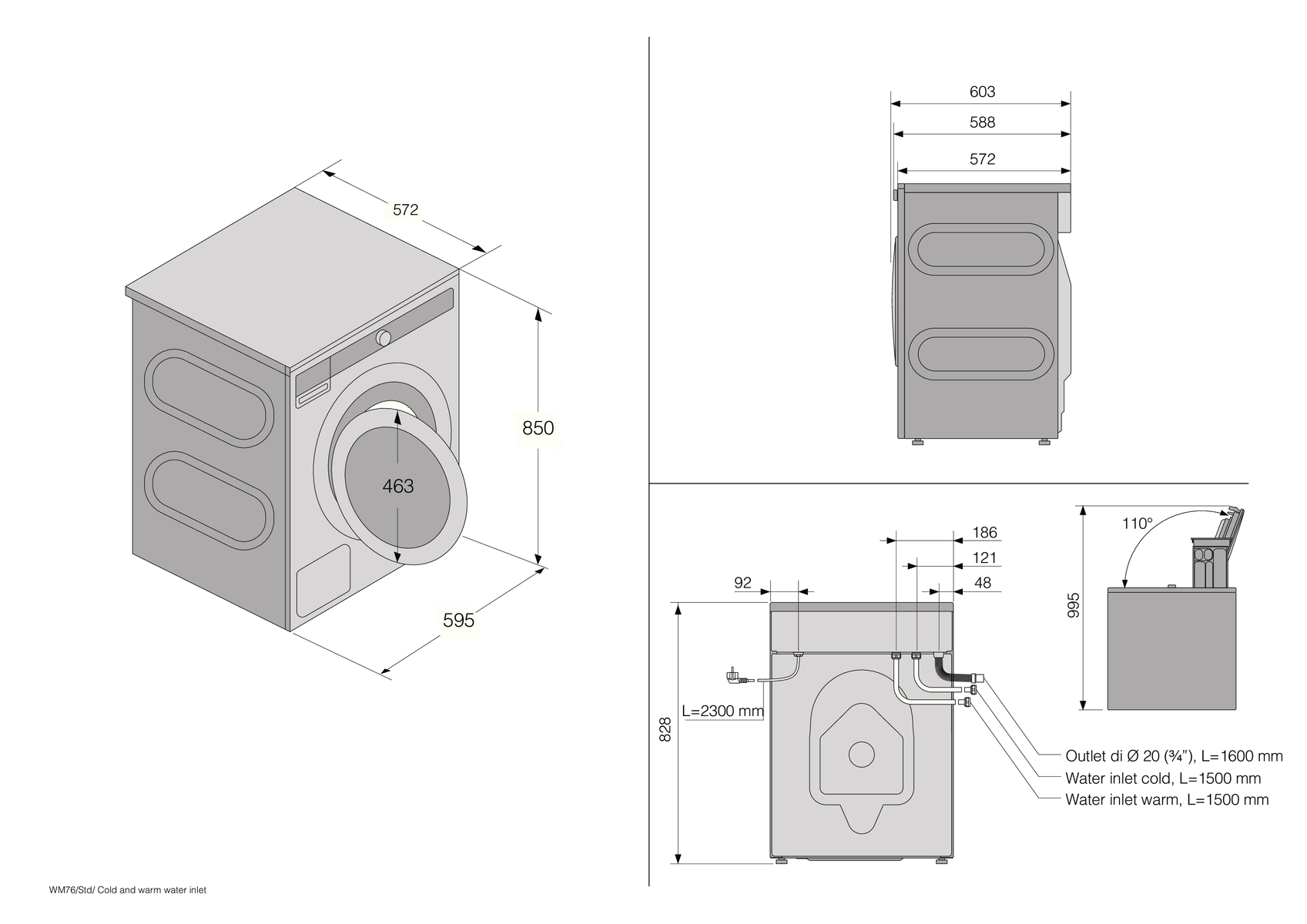 картинка Стиральная машина с паром Asko W7096XW белый 