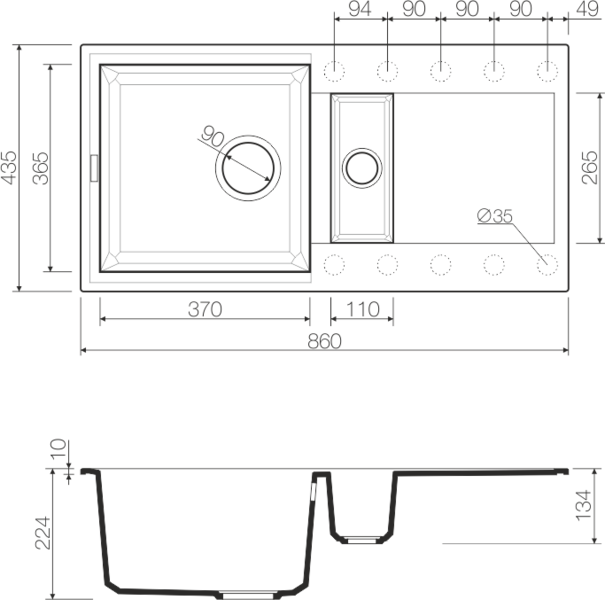 картинка Мойка для кухни Omoikiri SAKAIME-86-2 