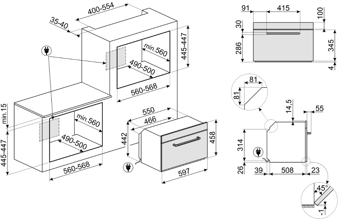 картинка Электрический духовой шкаф Smeg SO4902M1X  